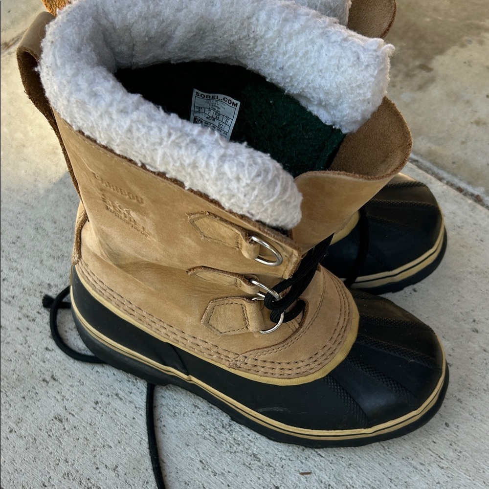Sorel Kids Beige and Black Snow Boots